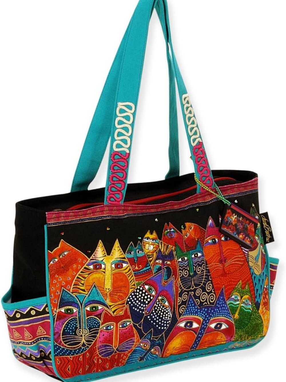 Colorful Cat-Themed Tote Bag | Medium Size | Fun & Unique Design for Cat Lovers